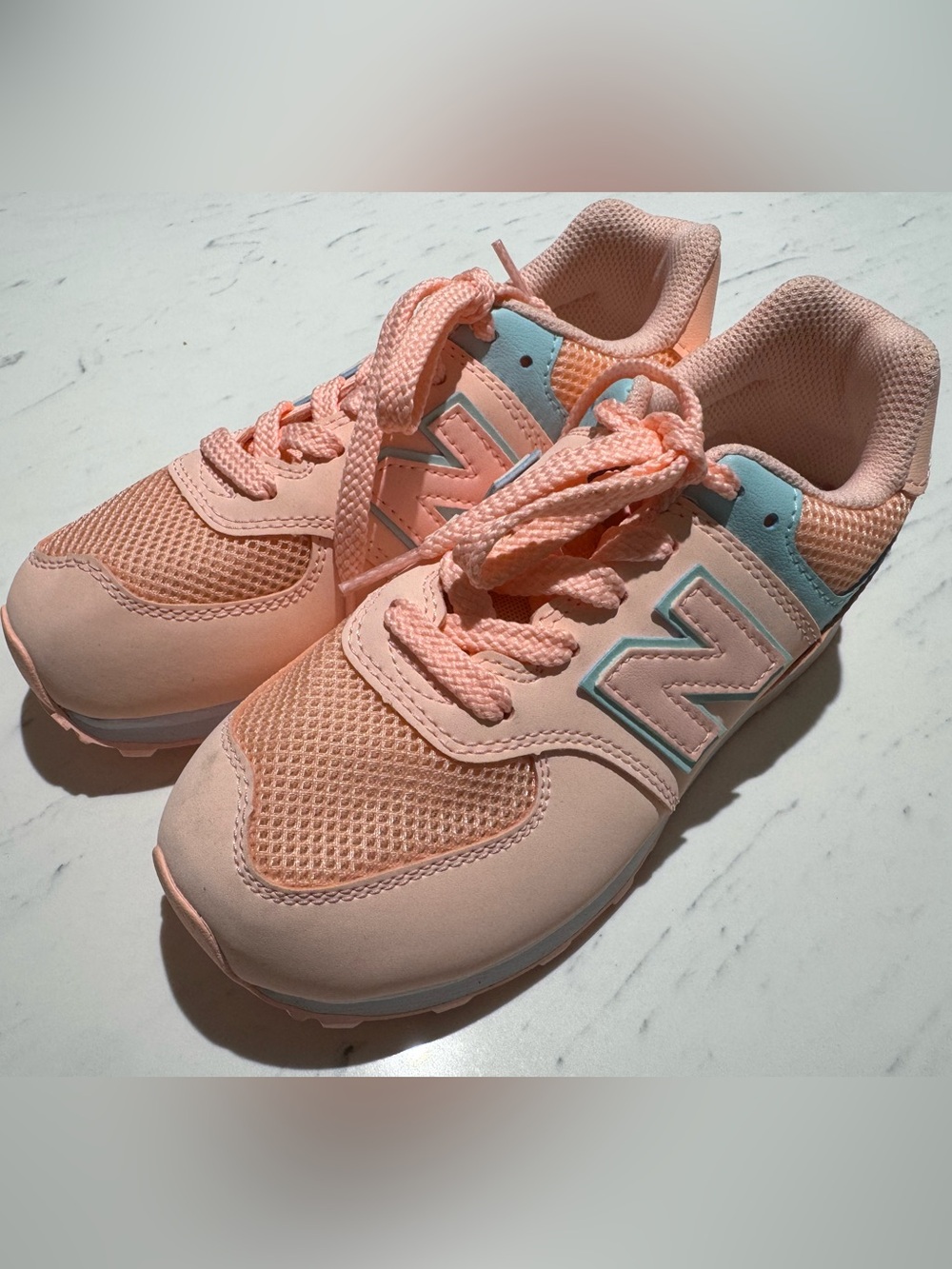 New Balance Pink Lace-Up Athletic Sneakers Little Girl 1.5 WIDE